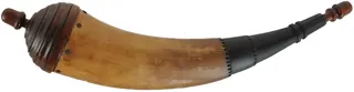 Powder Horn,
12", paneled tip,
stepped throat, beehive maple base